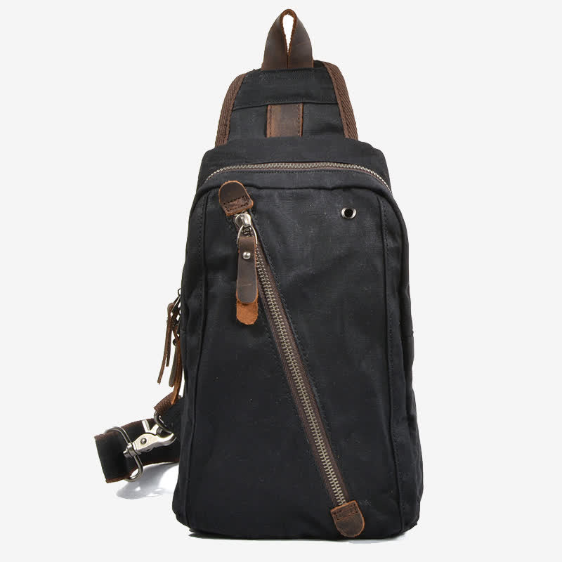 Canvas Sling Bag Shoulder Chest Pack for Men – Travel Hiking Crossbody Daypack