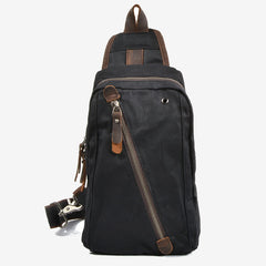 Canvas Sling Bag Shoulder Chest Pack for Men – Travel Hiking Crossbody Daypack