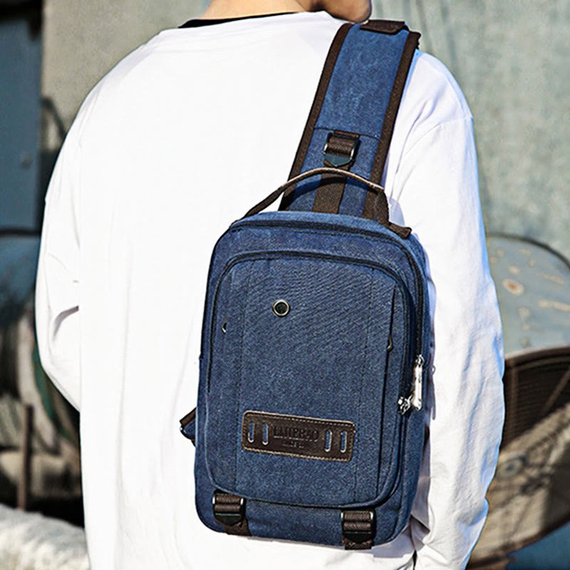 Men's Retro Sling Bag – Outdoor Casual Crossbody Chest Bag for Travel & Sport - VOTVO