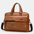 Lightweight PU Leather Messenger Bag – Slim Business Briefcase for Men
