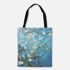 Bolso de mano para mujer - Bolso de playa de lona con pintura al óleo de cielo estrellado