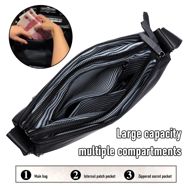 Multi-Layer Waterproof Men's Shoulder Crossbody Bag