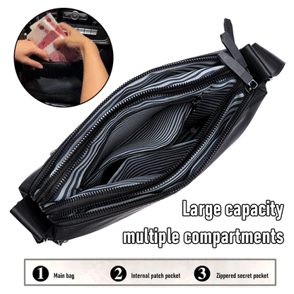 Multi-Layer Waterproof Men's Shoulder Crossbody Bag