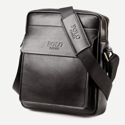 Men's Leather Crossbody Messenger Shoulder Bag for Work & Business – Small PU Leather Satchel