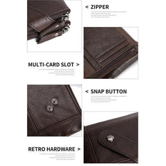 Cartera pequeña RFID de cuero genuino: compacta y segura