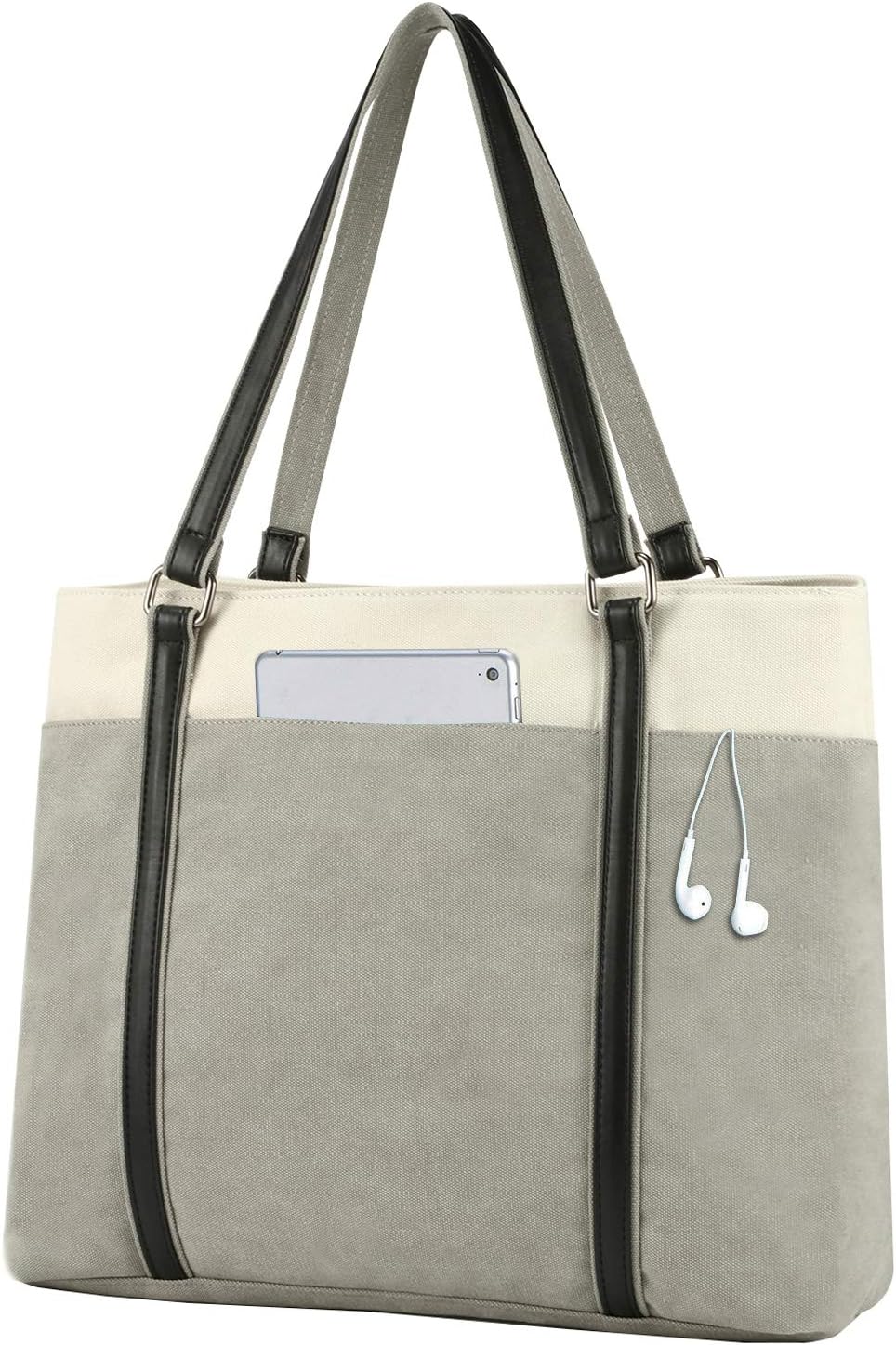 Women Laptop Tote Bag for Work – Lightweight Splice Canvas 15.6 Inch Handbag Purse - VOTVO