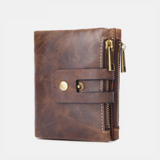 Multifunctional Double Zipper Vintage Wallet – Stylish and Practical - VOTVO