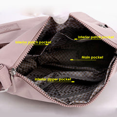 Leichte, wasserdichte Umhängetasche mit mehreren Taschen für Damen