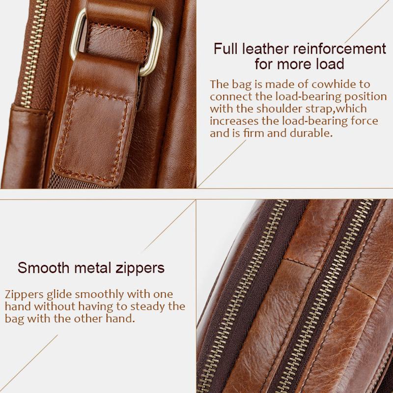 Vintage Oil-Tanned Leather Sling Bag for Men - Stylish Crossbody Shoulder Bag