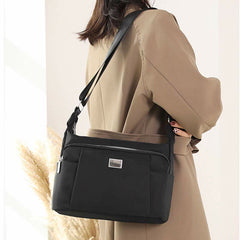 Crossbody Plaid Nylon Tote Bag for Women – Multi-Pocket Waterproof Purse