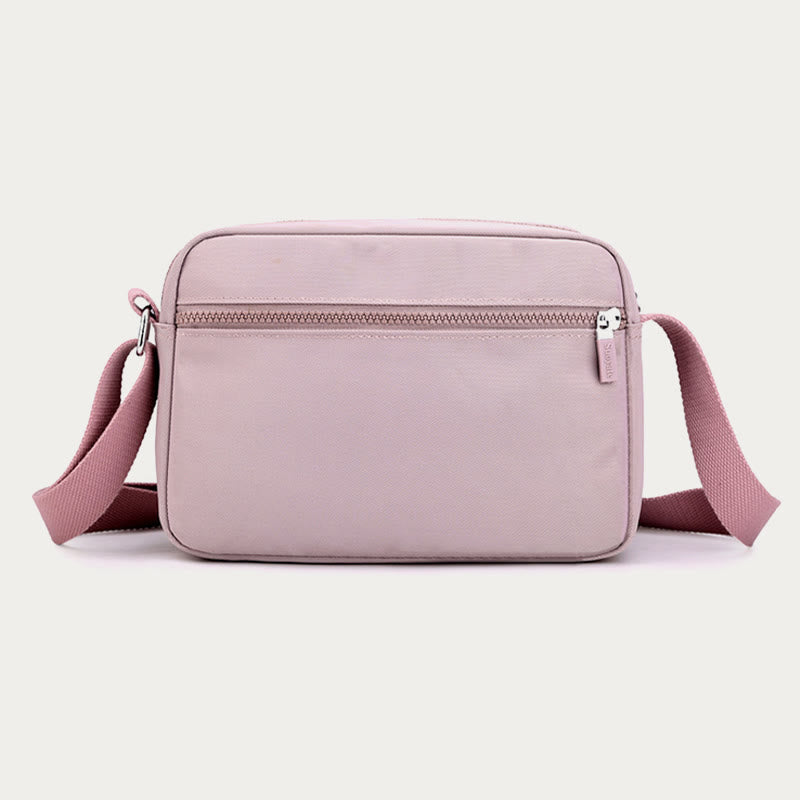 4-Zip Crossbody Bag – Lightweight Nylon Purse for Women