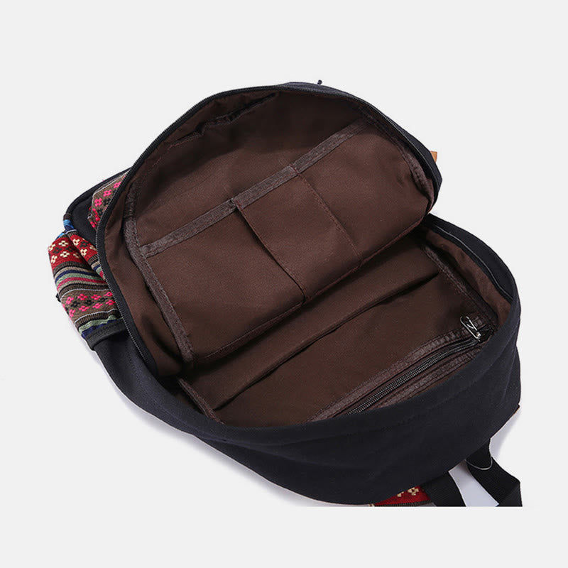 Colorful Stripe Custom Canvas Backpack for Women – Sporty Student Daypack