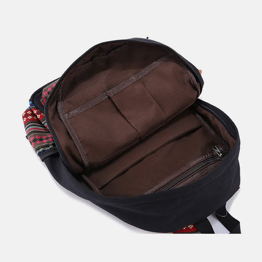 Colorful Stripe Custom Canvas Backpack for Women – Sporty Student Daypack