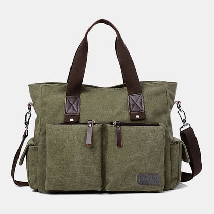 Casual Canvas Laptop Tote Bag for Men & Women – Work Handbag with Adjustable Strap - VOTVO