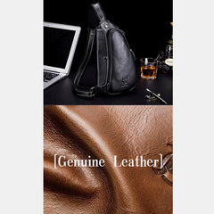 Anti - theft Slim Sling Bag for Men | Genuine Leather Crossbody Chest Bag - VOTVO