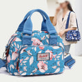 Nylon Crossbody Bag for Women - Colorful Flower Print Handbag with Adjustable Strap