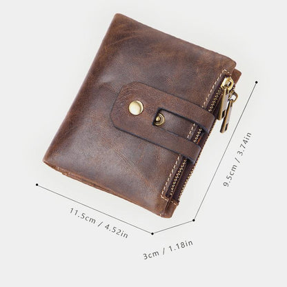 Multifunctional Double Zipper Vintage Wallet – Stylish and Practical - VOTVO