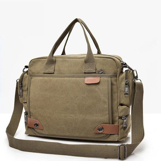 Messenger Bag for Men – Casual Canvas Multi - Pocket Crossbody Bag with Adjustable Strap - VOTVO