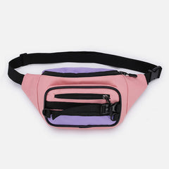 Contrast Color Crossbody Waist Bag for Girls - Stylish Canvas Sling Purse
