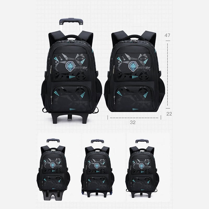Rolling Wheels Backpack for Teens & Students – Multifunctional Travel Bookbag with Adjustable Straps - VOTVO