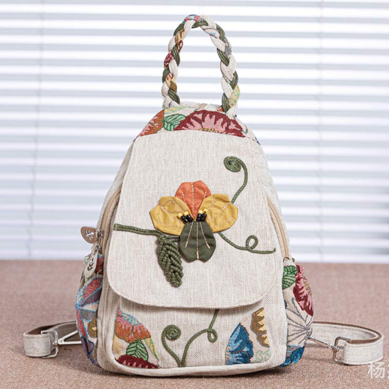 Multifunctional Large Capacity Floral Printed Canvas Backpack | Stylish & Practical for Travel, School, and Daily Use - VOTVO