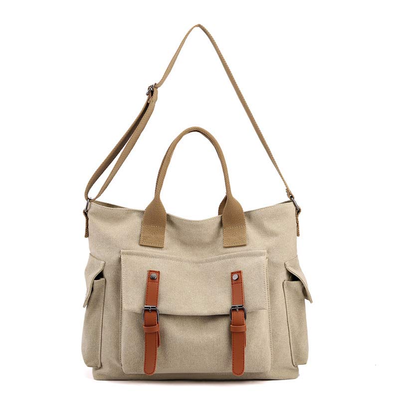 Large Capacity Women’s Canvas Tote – Casual Crossbody Shoulder Handbag Messenger Bag