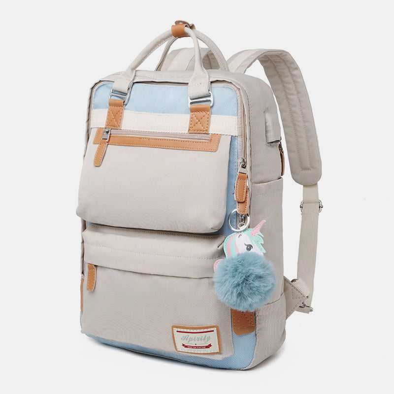 Multifunktionaler britischer College-Rucksack mit großem Fassungsvermögen und USB-Ladeanschluss
