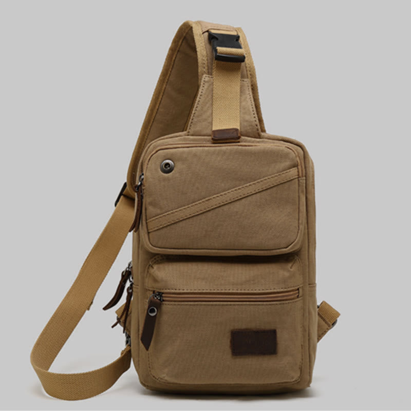 Sling Bag für Herren – Retro Canvas Crossbody Fanny Pack Rucksack