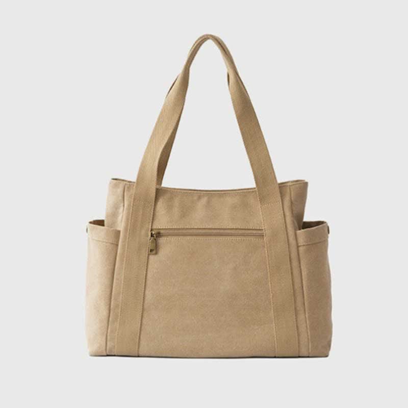 Large Capacity Canvas Shoulder Tote Bag – Multi - Pocket Handbag for Shopping, Travel & Everyday Use - VOTVO