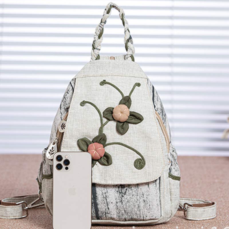 Multifunctional Large Capacity Floral Printed Canvas Backpack | Stylish & Practical for Travel, School, and Daily Use - VOTVO
