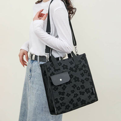 Floral Crossbody Tote Bag – Cute Nylon Shoulder Purse for Office & Daily Use - VOTVO