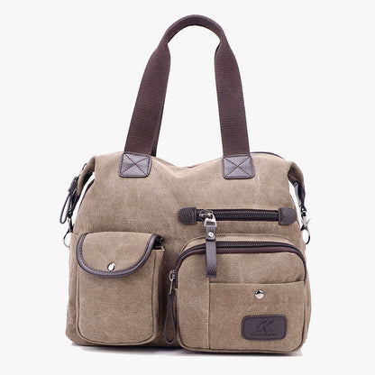 Large Capacity Durable British Style Canvas Tote Bag for Women – Stylish and Practical for Shopping, Travel, and Everyday Use