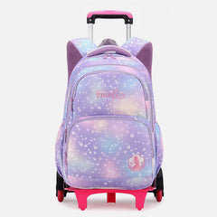 Durable Nylon Rolling Backpack for Kids – School Bag with Wheels, Adjustable Straps