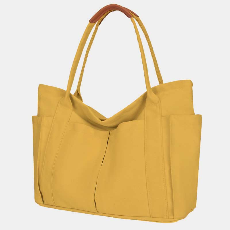 Minimalistische Tragetasche mit großem Fassungsvermögen für Damen – Umhängetasche aus Canvas mit Reißverschluss