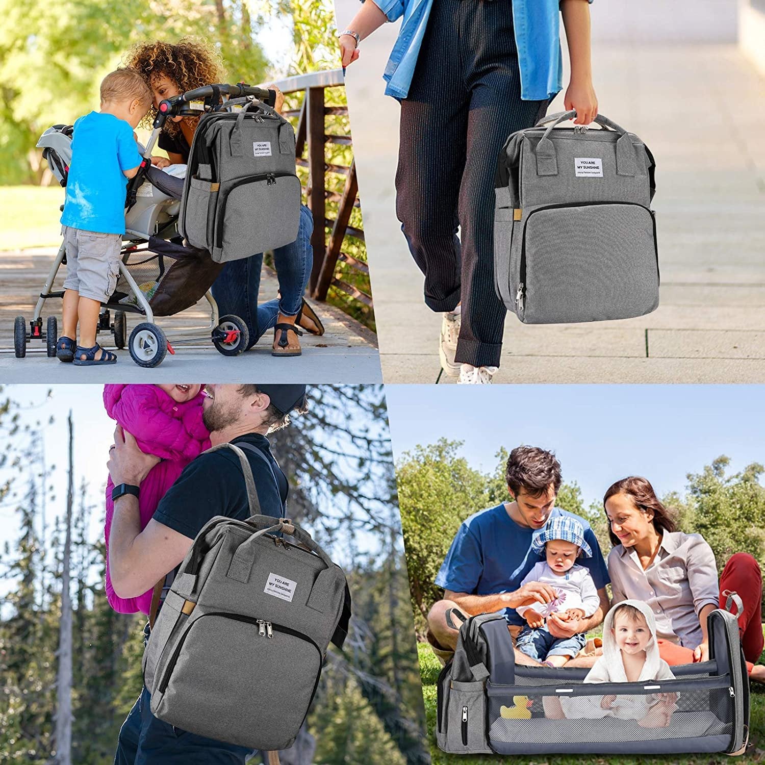 Diaper Bag Backpack with Changing Station – Waterproof Oxford, Multi-functional Design