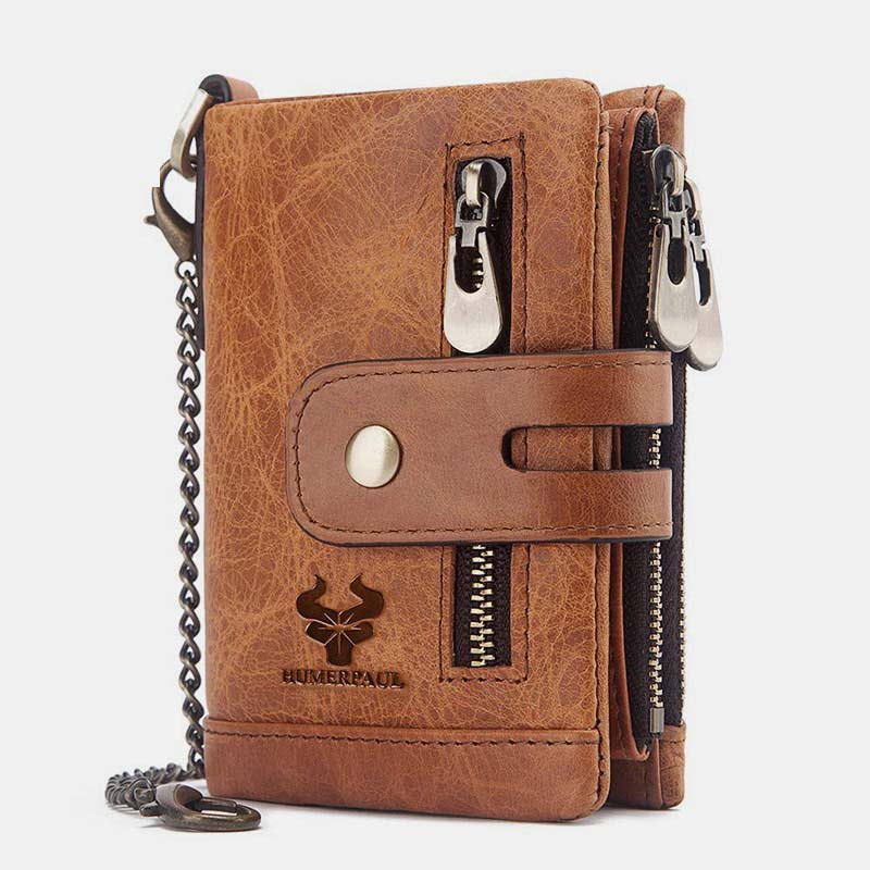 RFID Multifunctional LargeCapacity Genuine Leather Wallet