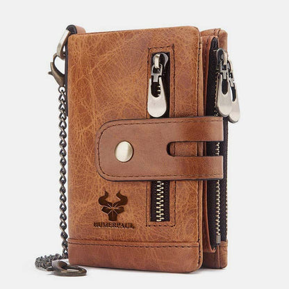 RFID Multifunctional LargeCapacity Genuine Leather Wallet
