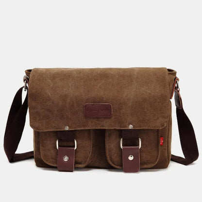 Borsa a tracolla in tela da uomo – Borsa a tracolla vintage multitasche
