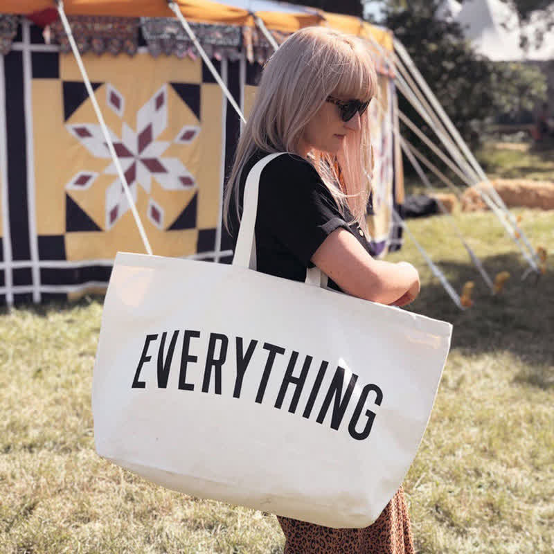 Everything Really Big Tote Handbag – Reusable Eco-Friendly Canvas Shoulder Bag