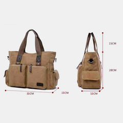 Casual Canvas Laptop Tote Bag for Men & Women – Work Handbag with Adjustable Strap - VOTVO