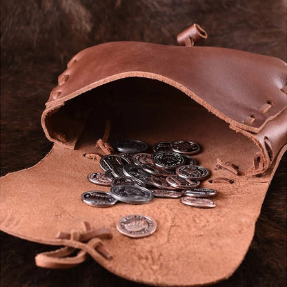 Medieval Leather Bag Pouch – Portable Coin Purse Belt Holster Waist Bag - VOTVO