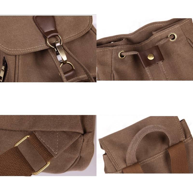 Canvas Backpack for Women & Girls – Vintage Drawstring School & Travel Rucksack