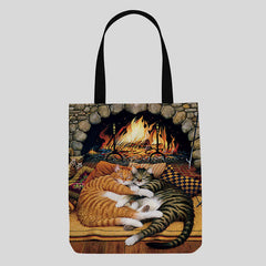 Cute Kitty Canvas Tote Bag – Multifunctional Handbag & Shoulder Bag for Daily Use