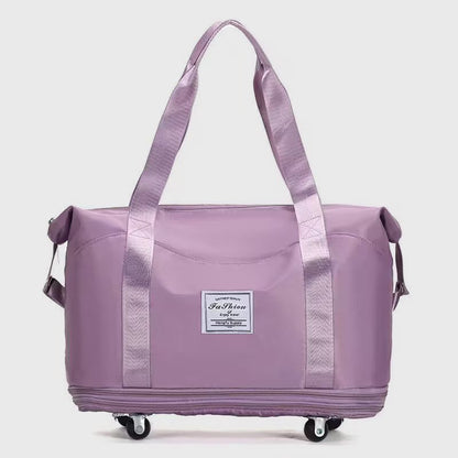 Tote Bag for Travel with Pull Rod & Oblique Folding Storage – Large Capacity Nylon Travel Sleeve - VOTVO