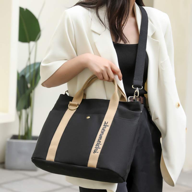 Reusable Canvas Tote Bag – Water-Resistant Crossbody Shoulder Bag