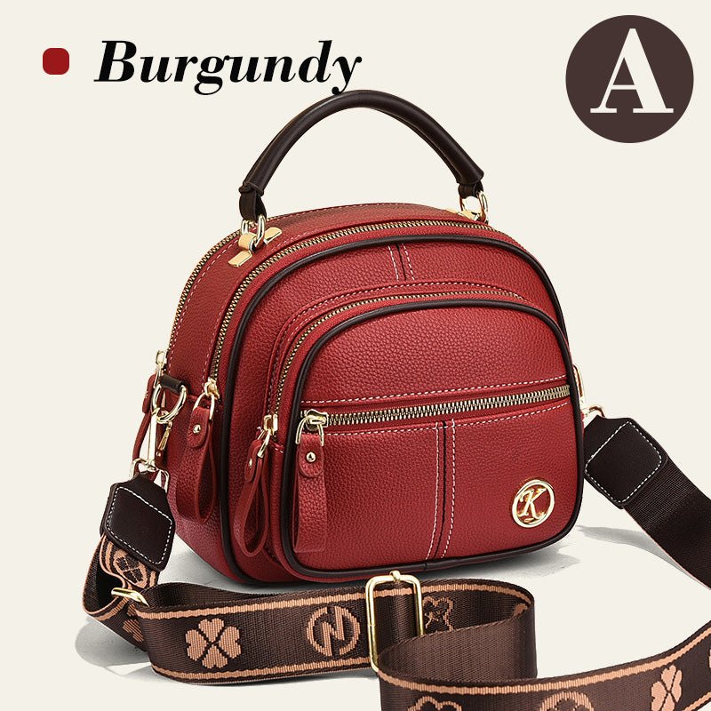 Classic Multifunctional Compartments Adjustable Wide Shoulder Strap PU Leather Crossbody Bag - VOTVO