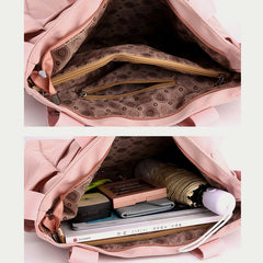 Minimalistische Nylon-Tragetasche für Damen – Große Handtasche für Schule &amp; Fitness