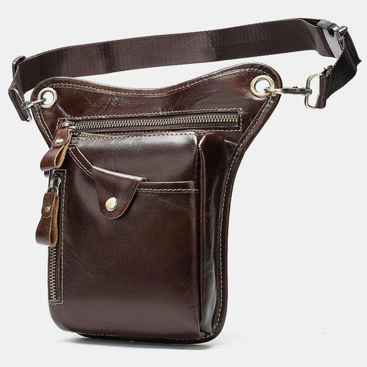 Genuine Leather Retro Sport Waist Bag – Classic Style Meets Practical Functionality - VOTVO