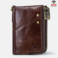 RFID Anti - theft Genuine Leather Multi - slot Bifold Wallet for Men - Stylish Business Wallet - VOTVO