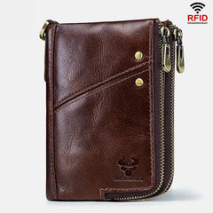 RFID Anti - theft Genuine Leather Multi - slot Bifold Wallet for Men - Stylish Business Wallet - VOTVO